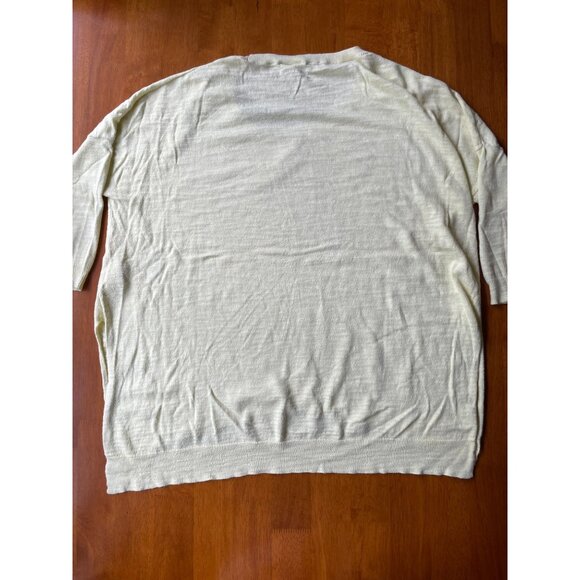 Anthropologie Moth Lightweight Lime Yellow Sweater Top Dolan 3/4 sleeve SP - Picture 2 of 7